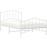 Metalni okvir kreveta s uzglavljem i podnožjem bijeli 100x200cm | shoptok.hr