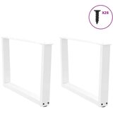  Noge za klub stolić V-oblika 2 kom Bijele 70 x (42-43,3) cm Čelik | shoptok.hr