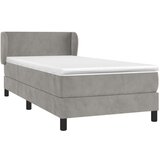 Box spring krevet s madracem svjetlosivi 90x190 cm baršunasti | shoptok.hr