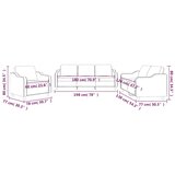  3-dijelni set sofa s jastucima crvena boja vina od tkanine | shoptok.hr