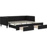 Dnevni krevet na razvlačenje s ladicama crni 90x190 cm tkanina | shoptok.hr