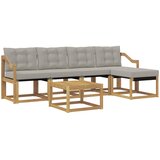 vidaXL Zunanja garnitura za sedenje 6 pcs Bela in svetlo siva, (5000279752) | Shoptok.si