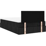 vidaXL Otomanski posteljni okvir z vzmetnico črn 120x200 cm blago | Shoptok.si