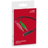Audio adapter jack Speedlink, male 2×3,5mm 3-pin to female 3,5mm 4-pin, black adapter za slušalice SL-170305-BK Cijene