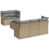  6-dijelni set vrtnih sofa s jastucima bež od poliratana | shoptok.hr