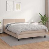  Box spring postelja z vzmetnico kapučino 140x200cm umetno usnje, (20897051) Cene