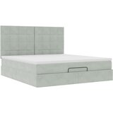 vidaXL Otomanski posteljni okvir z vzmetnicami siv 180x200cm žamet | Shoptok.si
