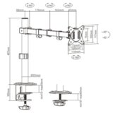 Gembird NOSAČ ZA MONITOR GEMBIRD MA-D1-01, montaža na stol, (rotate, tilt, swivel), 17”-32”, up to 9 kg | Eponuda.ba