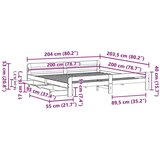 vidaXL Posteljni okvir brez vzmetnice bel 200x200 cm trdna borovina | Shoptok.si