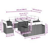  9-dijelni set vrtnih sofa od poliratana s jastucima svjetlosivi | shoptok.hr