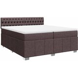  Krevet s oprugama i madracem tamnosmeđi 200x200 cm od tkanine | shoptok.hr