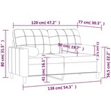  Dvosjed s ukrasnim jastucima crni 120 cm od tkanine | shoptok.hr