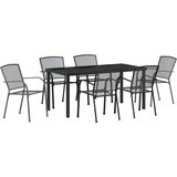  Vrtni set za objed 7 pcs Antracit Čelik s prahom premazan | Eponuda.com