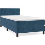 Box spring postelja z vzmetnico temno modra 90x200 cm žamet, (20900980) | Shoptok.si