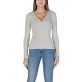 Guess Majice z dolgimi rokavi LS KYLA RIB HENLEY W4BP51 KBCO2 Bela