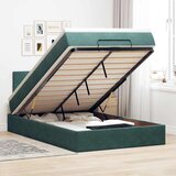 vidaXL Otomanski posteljni okvir z vzmetnico zelen 120x190 cm žamet, (21610332) | Shoptok.si