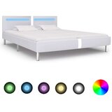  Okvir za krevet od umjetne kože LED bijeli 180 x 200 cm Cijene