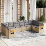 Maison Chic Seti vrtnega pohištva - Vrtna garnitura - Vrtni pohištvo set 10-delna z blazinami bež poli ratan, (21816644) | Shoptok.si