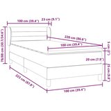 Box Spring postelja z vzmetnico Pink 100x220 cm Velvet, (21793260) | Shoptok.si
