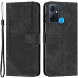 INORCO Za Infinix Smart 6 Plus (Indija) 4G usnjena torbica, stojalo, črte denarnice, vtisnjen ovitek za telefon na dotik kože, (22036895) Cene