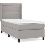  Okvir kreveta s oprugama i madrac svjetlosivi 90x200cm tkanina | shoptok.hr