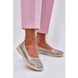 EVENTO Leather Perforated Lightweight Ballerinas Gold Leaneila | Shoptok.si