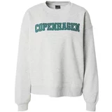 Gina Tricot Sweater majica siva melange / zelena