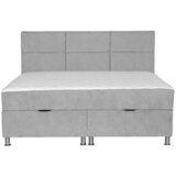 Time POSTELJA Z VZMETNICO 160 cm x 200 cm , les, tekstil, leseni material svetlo siva | Shoptok.si