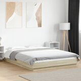 Maison Chic Posteljni okvir - Dvoposteljna postelja - Zakonska postelja sonoma hrast 135x190 cm inženirski les-J15345, (21762896) | Shoptok.si