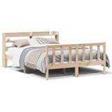 vidaXL Posteljni okvir brez vzmetnice 140x190 cm trdna borovina Cene