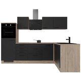 Flex-Well Kotna Kuhinja Z Aparati Capri, Črna, Barva Hrasta | Shoptok.si