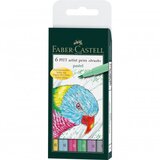 Faber-Castell Flomastri Pitt Artist Pen Brush - 6 kosov, pastelne barve | Shoptok.si