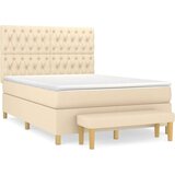 vidaXL Krevet s oprugama i madracem krem 140 x 190 cm od tkanine | shoptok.hr