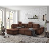 CARRYHOME KOTNA SEDEŽNA GARNITURA, mikrovelur barve bakra | Shoptok.si
