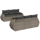 vidaXL Vrtna sedežna garnitura 7-delna z blazinami siv poli ratan, (21033805) | Shoptok.si