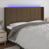 vidaXL LED uzglavlje tamnosmeđe 203x16x118/128 cm od tkanine | shoptok.hr