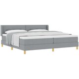 vidaXL Krevet s opružnom osnovom s madracem svjetlosiva 200x200 cm tkanina, Uzglavlje s dugmadi svjetlosiva 200 cm tkanina | shoptok.hr