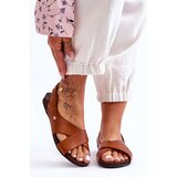 Zazoo Velcro Leather Sandals Brown Addison | Shoptok.si