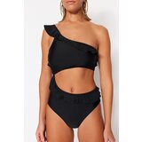 Trendyol Black Ruffle Detailed One Shoulder Swimsuit | ePonuda.com