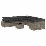  11-dijelni set vrtnih sofa od poliratana s jastucima sivi | shoptok.hr