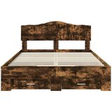  Konstrukcija postelje z vzglavjem Dimljeni oreh 150 x 200 cm, (5000102528) | Shoptok.si
