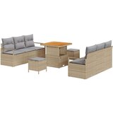  Set vrtnih sofa od 9 dijelova s jastučićima bež Poly ratan akacija 2-sjedalna vrtna sofa sa pohranom i jastučićima bež Poly rat | shoptok.hr