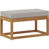  Vanjska stolica klupa s jastukom Prirodna 79 x 43 x 37 cm - Prirodna i svijetlo siva 80 cm Otvoreno područje nogu | shoptok.hr