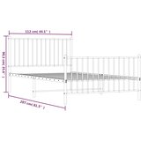  Metalni okvir kreveta uzglavlje i podnožje crni 107x203 cm | shoptok.hr