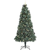 vidaXL Umjetno okićeno božićno drvce s setom kuglica Zelena 240 cm PET | shoptok.hr