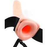 Pipedream Fetiš strap-on 8 - strap-on, šuplji vibrator (prirodni) | shoptok.hr