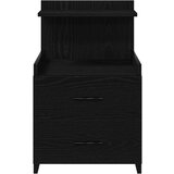 vidaXL Nočna omarica z 2 predaloma črna 40x36,5x62 cm | Shoptok.si