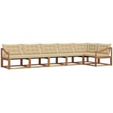  Set vanjskih sofa 6 kom. Prirodna i bež Smeđa 404 x 166,5 x 73 cm | shoptok.hr