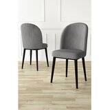 Hanah home set trpezarijskih stolica Aste 6 kom, siva tkanina Babyface, crne metalne noge | Eponuda.com