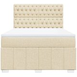  Krevet s oprugama i madracem krem 160x200 cm od tkanine | shoptok.hr
